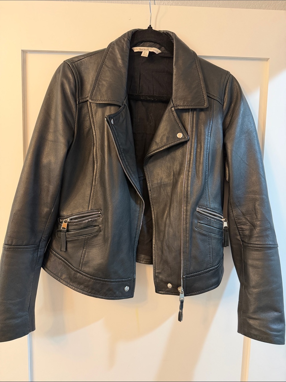 Zara Black Leather Biker Jacket